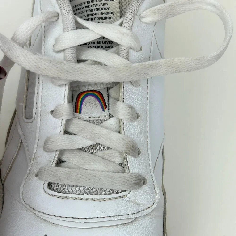 Reebok Classic Harman Run Pride Tennis Shoes Rainbow Sneakers White Multi Mens 8